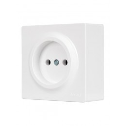 Розетка 1-м ОП LETO без заземл. ПБТ бел. LEZARD 752-0200-121B