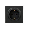 Розетка 1-м ОП LETO с заземл. ПБТ черн. бархат LEZARD 752-4200-122B
