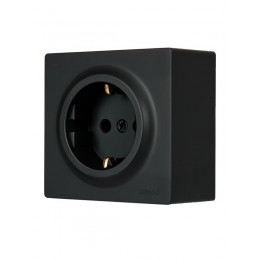 Розетка 1-м ОП LETO с заземл. ПБТ черн. бархат LEZARD 752-4200-122B