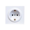 Розетка 1-м ОП LETO с заземл. ПБТ бел. LEZARD 752-0200-122B