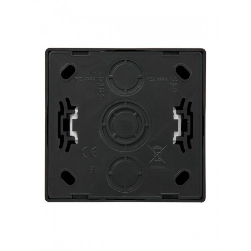 Розетка 1-м ОП LETO с заземл. с крышкой LETO ПБТ черн. бархат LEZARD 752-4200-123B