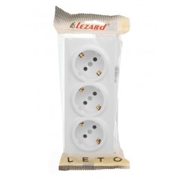 Розетка 3-м ОП LETO с заземл. закрытый корпус ПБТ бел. LEZARD 752-0200-127BUP