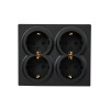 Розетка 4-м ОП LETO с заземл. закрытый корпус ПБТ черн. бархат LEZARD 752-4200-127BDP