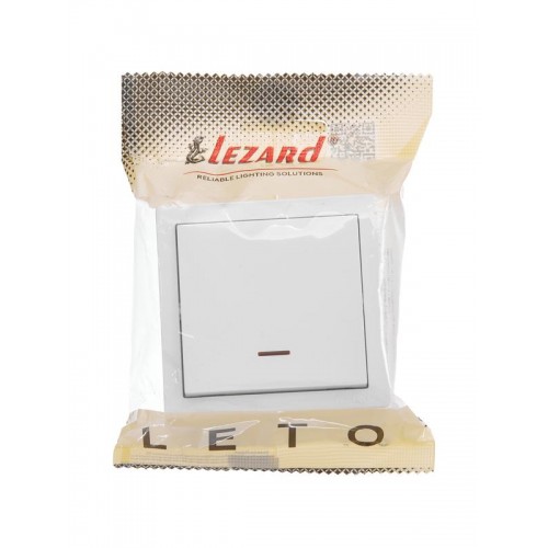 Выключатель 1-кл. ОП LETO с индикацией бел. LEZARD 752-0200-111