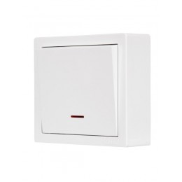 Выключатель 1-кл. ОП LETO с индикацией бел. LEZARD 752-0200-111