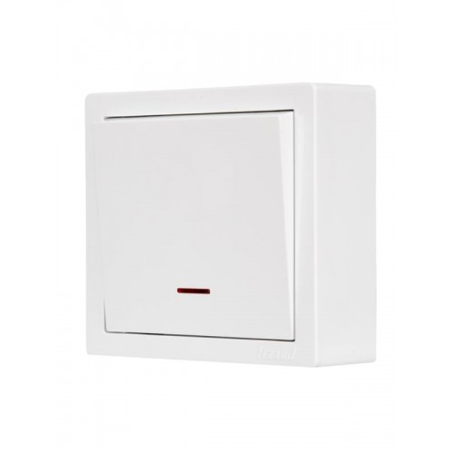 Выключатель 1-кл. ОП LETO с индикацией бел. LEZARD 752-0200-111