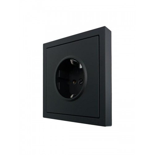 Розетка 1-мест. с/з ПБТ СП ZIMA IP20 16А безвинт. зажим черн. бархат LEZARD 704-4288-122BQC