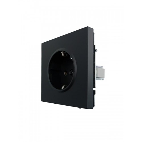 Розетка 1-мест. с/з ПБТ СП ZIMA IP20 16А безвинт. зажим черн. бархат LEZARD 704-4288-122BQC