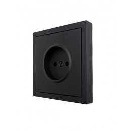 Розетка 1 мест. б/з ПБТ СП ZIMA IP20 16А безвинт. зажим черн. бархат LEZARD 704-4288-121BQC
