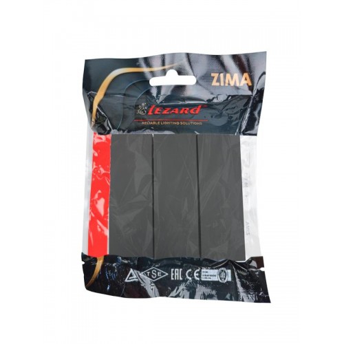 Выключатель 3-кл. СП ZIMA IP20 10А безвинт. зажим черн. бархат LEZARD 704-4288-109QC