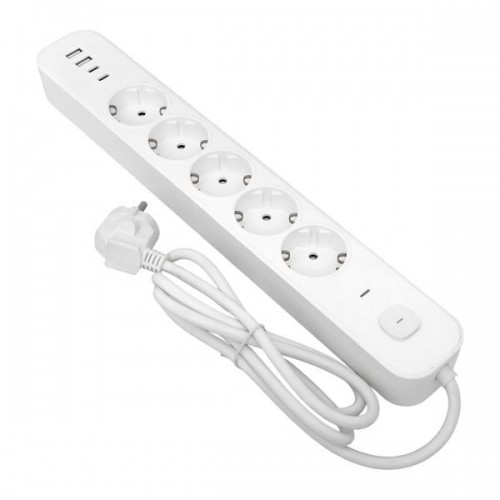 Удлинитель 5х1.5м IP20 2USB 2.4А+2type-C LUX 1.5кв.мм EKF UBA-LUX-515-TC