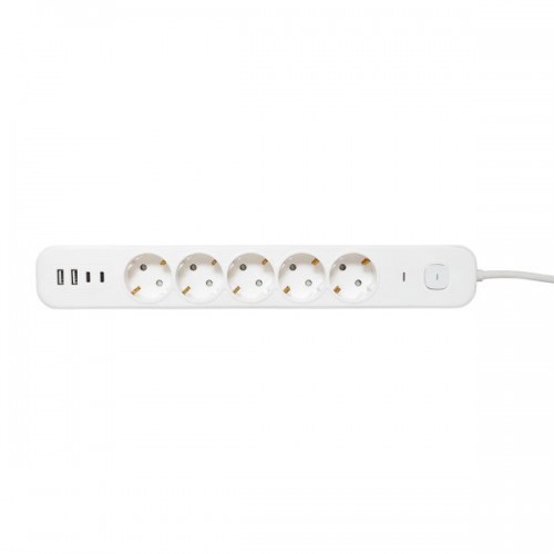 Удлинитель 5х1.5м IP20 2USB 2.4А+2type-C LUX 1.5кв.мм EKF UBA-LUX-515-TC