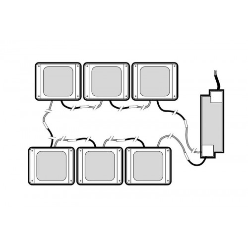 Светильник светодиодный PPL 089/G OPAL 42Вт 4000К IP40 6х(89х89х40мм) GREY ДВО/ДПО домино в потолок Грильято (комплект 6шт) Pro JazzWay 5060159