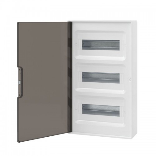 Щиток настенный 36мод. IP41 с тонированной дверцей с шинами PEN 2шт 8 отверст.+2шт 10 отверст. бел. DKC F36W1WD