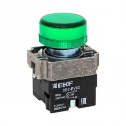 Лампа сигнальная BV63 24В зел. EKF xb2-bv63-24