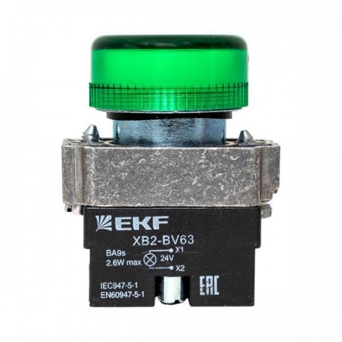 Лампа сигнальная BV63 24В зел. EKF xb2-bv63-24