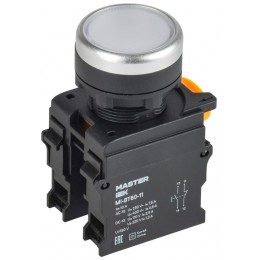 Кнопка d22мм 1НО+1НЗ MASTER бел. IEK MI-BT60-11-3-22-K01