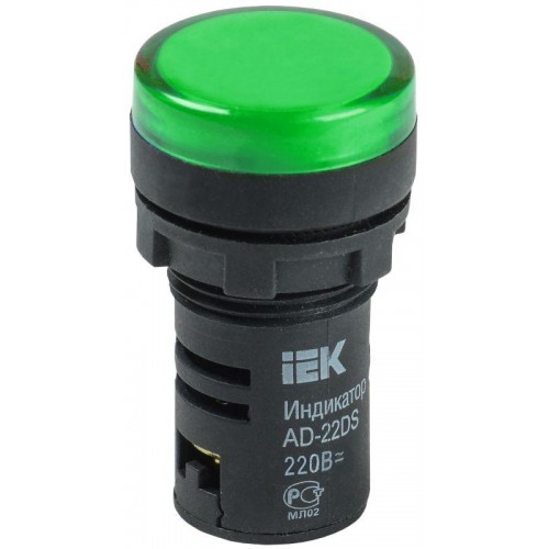 Лампа светосигнальная AD22DS d22мм 230В AC зел. KARAT IEK BLS10-ADDS-230-K06