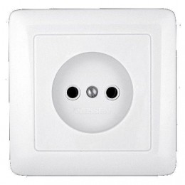 Розетка 1-м СП 1мод. Хит 10А IP20 250В без заземл. без защ. шторок бел. SE RS10-132-B