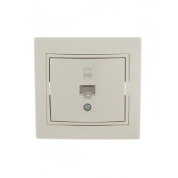 Розетка компьютерная 1-м СП Mira RJ45 крем./крем.. LEZARD 701-0303-139