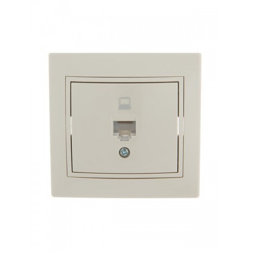 Розетка компьютерная 1-м СП Mira RJ45 крем./крем.. LEZARD 701-0303-139