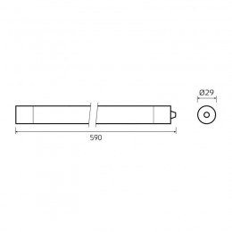 Светильник светодиодный 590х29х29мм 12Вт 4000К 1250лм IP65 COMPACT линейный матов. GAUSS 143424212