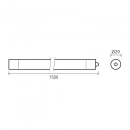 Светильник светодиодный 1500х29х29мм 36Вт 6500К 3650лм IP65 COMPACT линейный матов. GAUSS 143424336