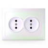 Розетка 2-м СП Pixel 16А IP20 без заземл. в сборе перламутр. TOKOV ELECTRIC TKE-PX-R2F-C04