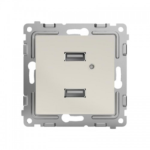 Розетка 2-м USB СП Pixel тип A+A 5В 1х2.1А 2х1.05А механизм беж. TOKOV ELECTRIC TKE-PX-2USB-C02