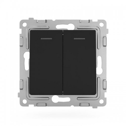 Выключатель 2-кл. СП Pixel 10А IP20 с индикатором механизм карбон TOKOV ELECTRIC TKE-PX-V2I-C14
