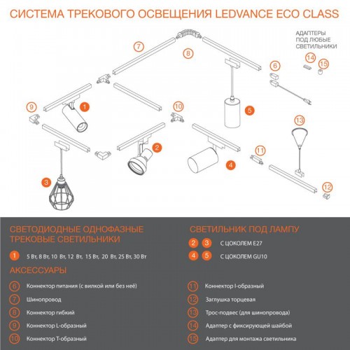 Светильник светодиодный трековый ECO TRACKSP 1PH 25W 840 WTRD 25Вт 2250Лм 4000К IP20 LEDVANCE 4099854233258