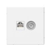 Розетка компьютерная + телевизионная 2-м ArtGallery RJ45 + TV кат.5E бел. SE GAL000189
