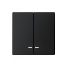 Выключатель 2-кл. ArtGallery (сх. 5а) 10AX с подсветкой механизм карбон SE GAL001053