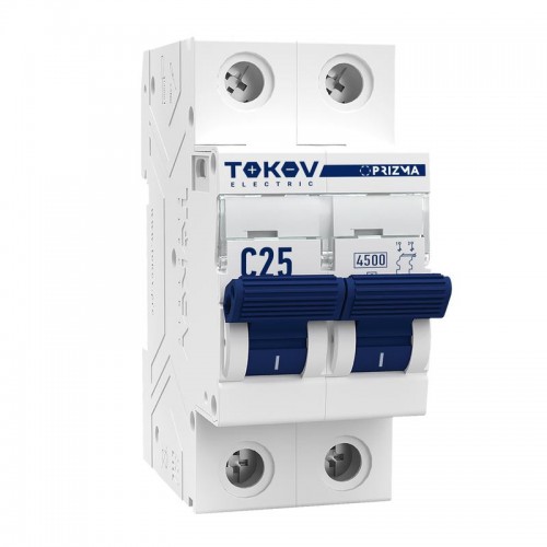 Выключатель автоматический модульный 2п C 25А 4.5кА PRIZMA TOKOV Electric TKE-PZ45-MCBI-2-25-C
