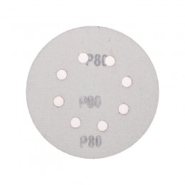 Диск абразивный перфорированный на ворсовой основе на липучке P80 125мм (уп.10шт) Kranz KR-91-1166