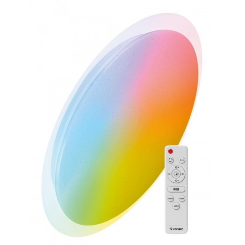 Светильник светодиодный PREMIUM GALAXY-RGB 75Вт 230В 3000-6500К 6000лм IP40 555х83мм настенно-потолочный управляемый с пультом ДУ с RGB подсветкой КОСМОС KSGalaRGB75W