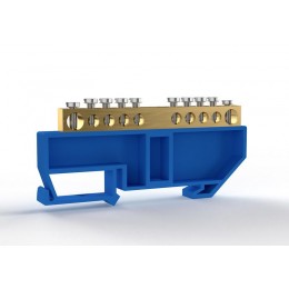 Шина нулевая на DIN-изоляторе 6х9мм 10 отвер. латунь TOKOV ELECTRIC TKE-BCB-69-10-DIN/N