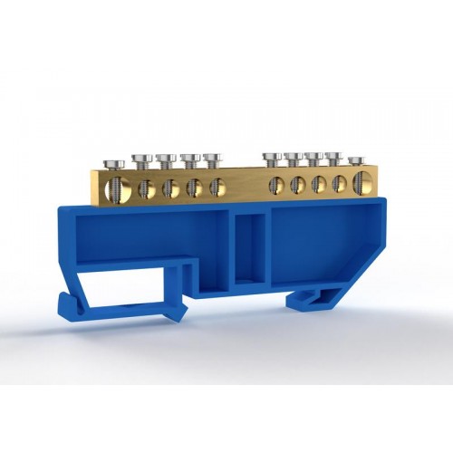 Шина нулевая на DIN-изоляторе 6х9мм 10 отвер. латунь TOKOV ELECTRIC TKE-BCB-69-10-DIN/N