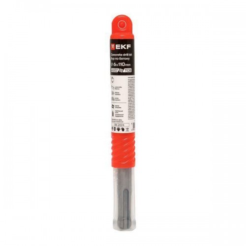 Бур по бетону SDS-plus 6х110мм 4 резца Professional EKF db-6-110-4x4-ue