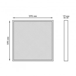 Светильник светодиодный Офис 48Вт 4000К IP20 4500лм 595х595х19мм ДВО офисный рассеив. призма GAUSS 842123245