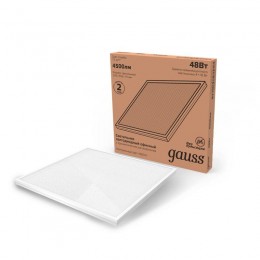 Светильник светодиодный Офис 48Вт 4000К IP20 4500лм 595х595х19мм ДВО офисный рассеив. призма GAUSS 842123245