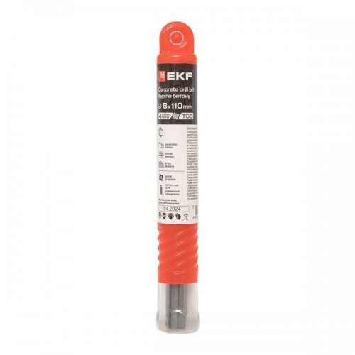 Бур по бетону SDS-plus 8х110 мм (4 резца) Professional EKF db-8-110-4x4-ue
