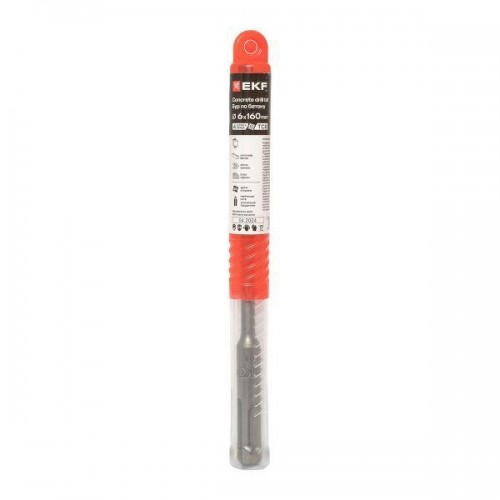 Бур по бетону SDS-plus 6х160 мм (4 резца) Professional EKF db-6-160-4x4-ue
