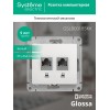 Розетка компьютерная 2-м Glossa RJ45 кат.5E механизм бел. SE GSL000185KK