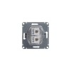 Розетка компьютерная 2-м Glossa RJ45 кат.5E механизм бел. SE GSL000185KK