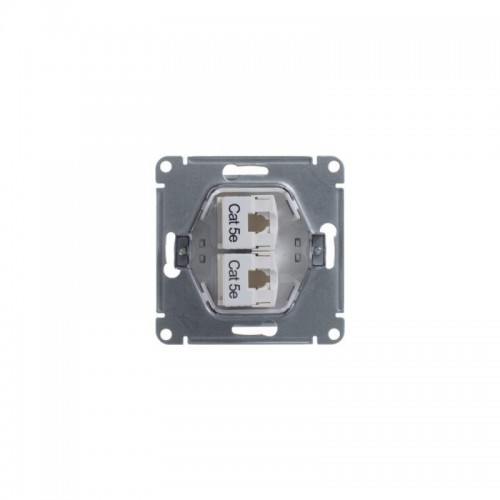 Розетка компьютерная 2-м Glossa RJ45 кат.5E механизм бел. SE GSL000185KK