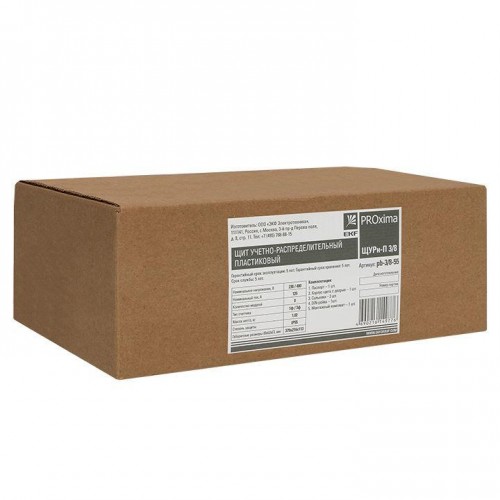 Щит ЩУРн-П 3/8 (379х216х113) IP55 пласт. PROxima EKF pb-3/8-55