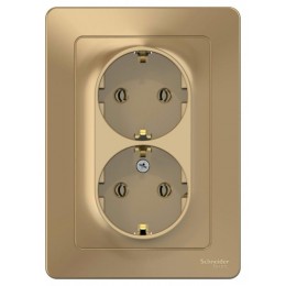 Розетка 2-м СП Blanca 16А IP20 250В с заземл. без защ. шторок титан SE BLNRS001024