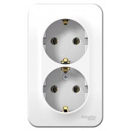 Розетка 2-м ОП Blanca 16А IP20 250В с заземл. без защ. шторок бел. SE BLNRA010201