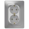 Розетка 2-м СП Blanca 16А IP20 250В с заземл. без защ. шторок алюм. SE BLNRS001023